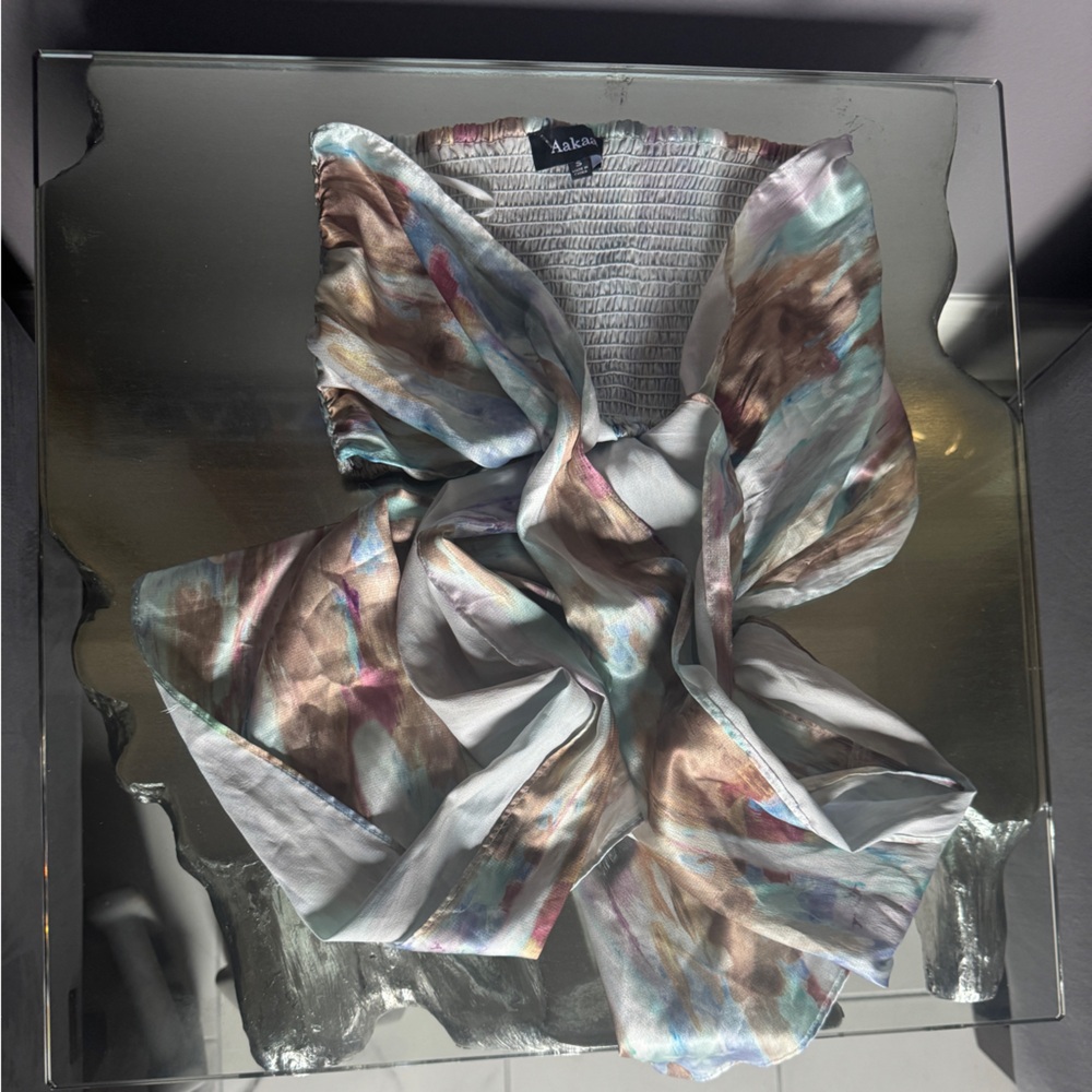 Aakaa Pastel Abstract Bandeau Top